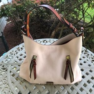 Dooney & Burke Pebble Leather Hobo Bag Pink Blush